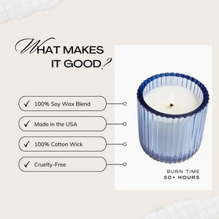 Hillhouse Naturals Lake Side 1 Wick Colored Glass Candle 8oz / In Store Only
