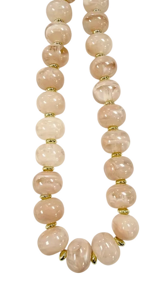 Gemelli Marble Chunky Beaded Necklace- Taupe