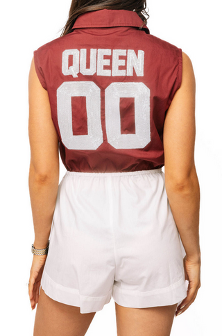 Queen of Sparkles Licensed South Carolina Mascot Pocket Jersey Draw String Cotton Romper