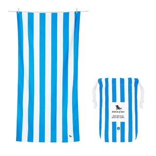 Dock & Bay Sand Free Beach & Travel Towel / Striped & Lightweight in Blue