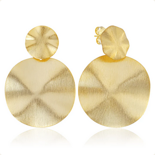 Sheila Fajl Isola Earrings in Brushed 18K Gold