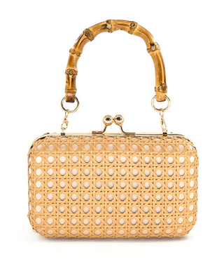 BC HANDBAGS RATTAN CLUTCH