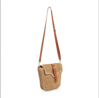 Two's Company Raffia Crossbody Bag