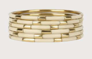 Budhagirl Ivory Veda Bangles - Set Of 6 - Ivory