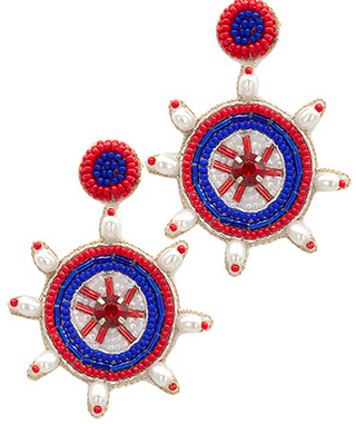 Monkee's Jewelry And Acc USA SeedBead Helm Earrings / Multi