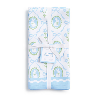Two's Company Bunnies and Bows Set of 4 Cloth Napkins