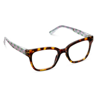 Peepers x Laura Park Buzzworthy Tortoise/Marigold Ticking Stripe Pink Blue Light Glasses