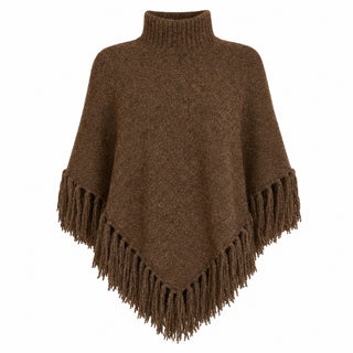 Elan Fringed Sweater- Brown
