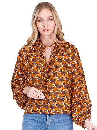 Joy Joy Stampede Peasant Top