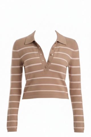 Karina Grimaldi Scout Stripped Knit Polo