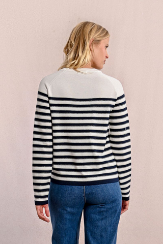 Molly Bracken Navy & White Knit Sweater