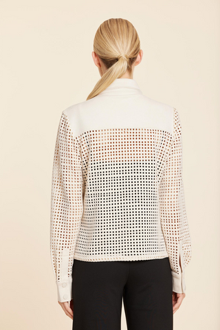 Dolce Cabo Suede Lattice Cut Out Shirt