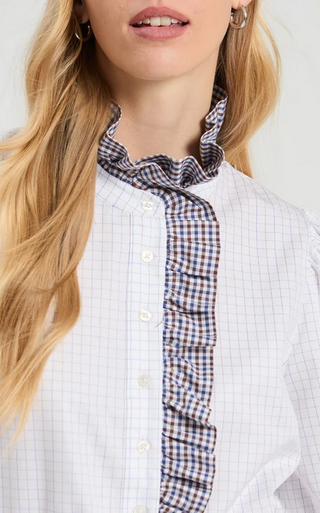 Vilagallo Mini Plaid Shirt With Bow