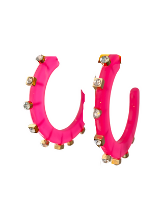 CITY GIRL JEWEL HOOP LARGE- MULTIPLE COLORS