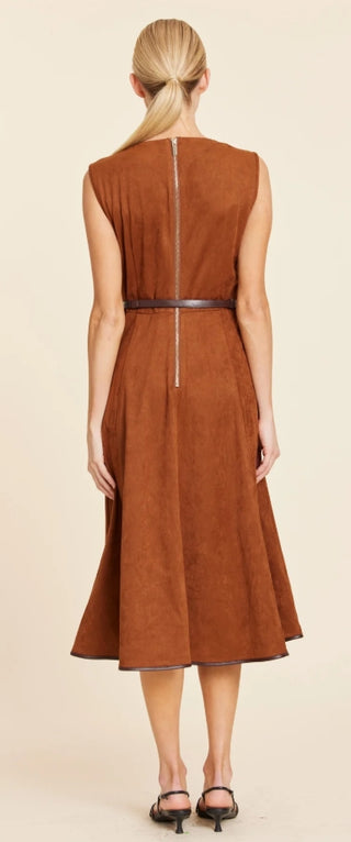 Dolce Cabo Faux Suede Belted Midi Dress