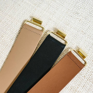 Garland Bags Black Genuine Leather Interchangeable Stretch Belt