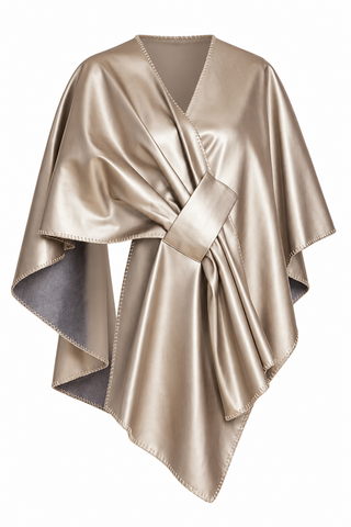 Dolce Cabo Antique Gold Faux Leather Tonal Whipstitch Wrap