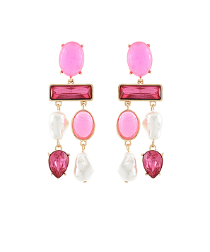 Linear Oval & Baguette Earrings