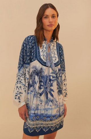 Farm Rio Palm Tree Beach Mini Dress