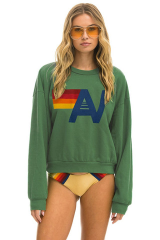 Aviator Nation Logo Palm Crew Sweatshirt Relaxed