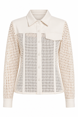 Dolce Cabo Suede Lattice Cut Out Shirt