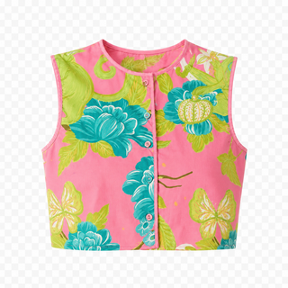 Prosperina Josie Crop Top in Bamboo Room Print