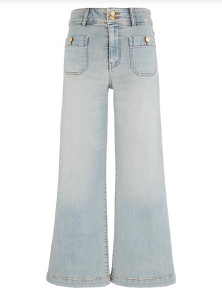 Kut Meg High Rise Frt Sqre Patch Pkts Wide Leg Wstbnd