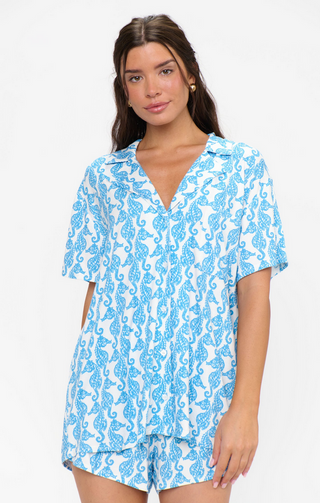 Mumu Sunday Morning PJ Set in Seashore Jersey
