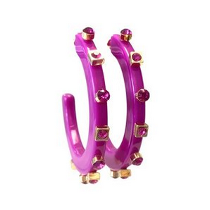 CITY GIRL JEWEL HOOP LARGE- MULTIPLE COLORS