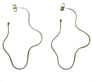 Sheila Fajl Wiggle Wiggle Long Hoops / Brushed Gold