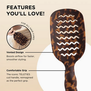 Teleties Vented Hair Brush | Tortoise - Tortoise