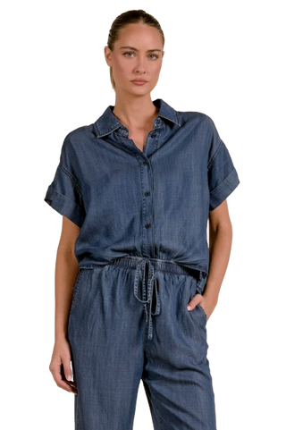 Elan Navy Wash Jumpsuit