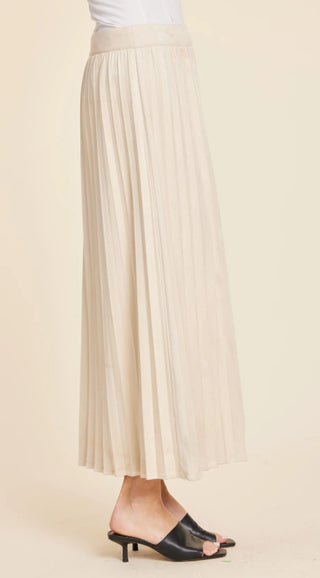 Dolce Cabo Faux Suede Long Pleated Skirt