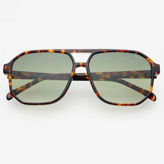 Freyrs Billie ( New ) Unisex Aviator Sunglasses in Tortoise / Green