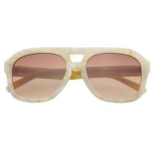 Freyrs Voyager Acetate Oversized Aviator Sunglasses in Gray Pearl