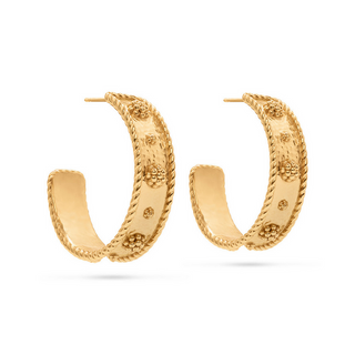 Capucine De Wulf Berry Hoop Earrings in Hammered Gold