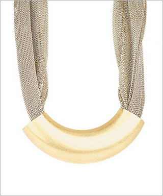 MC Curved Metal Tube & Mesh Necklace