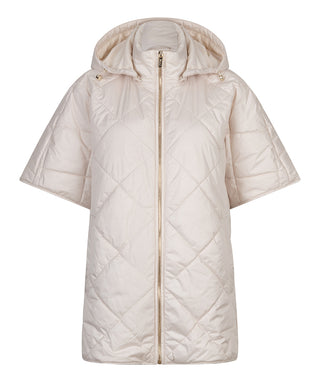 Esqualo Quilted Poncho Jacket in Light Sand