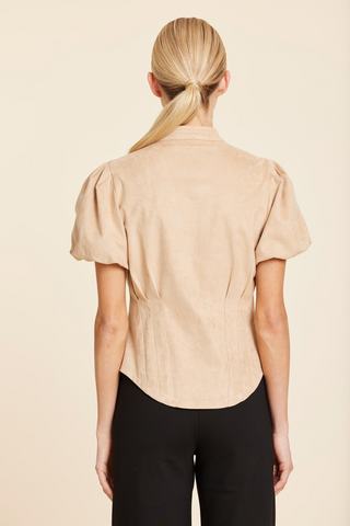 Dolce Cabo Faux Suede Darted Waist Top