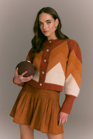 Allison Fuzzy Chevron Cardigan