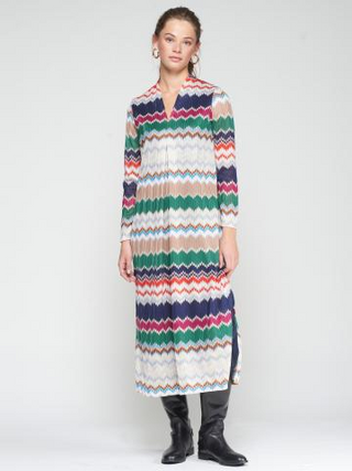 Vilagallo Green Jacquard Dress
