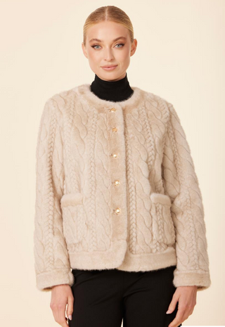 Dolce Cabo Cable Knit Design Jacket