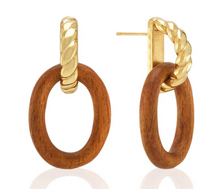 Capucine De Wulf Earth Goddess Link Drop Earrings - Teak