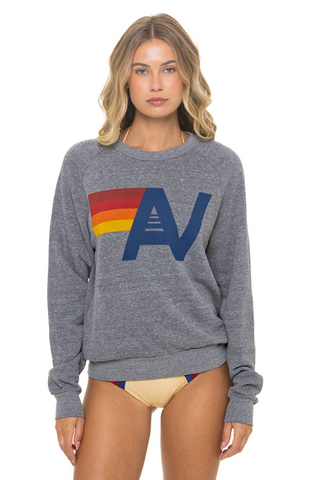 Aviator Nation Logo Heather Grey Crew Sweatshirt