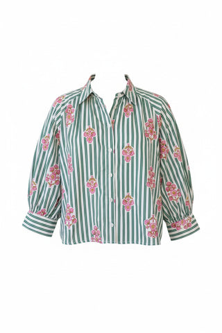 Karlie Stripe Floral Bubble Top