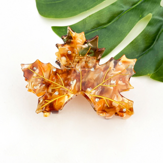 TheDivaSoap Acetate Red Maple Leaf Claw Autumn & Winter Hair Clip