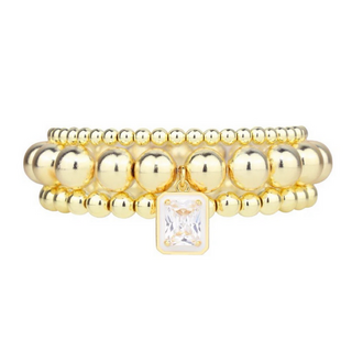 Budhagirl Melinda Beaded Bracelet Set / Gold