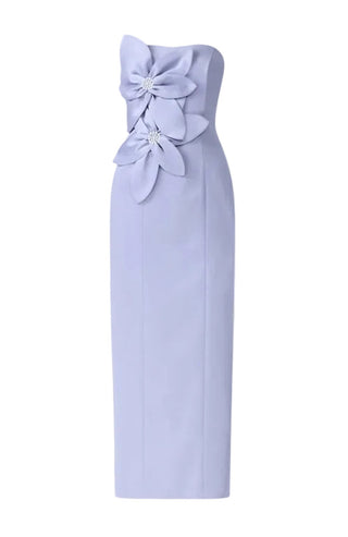 Elliatt Lunelle Column Midi Dress, Stone Blue