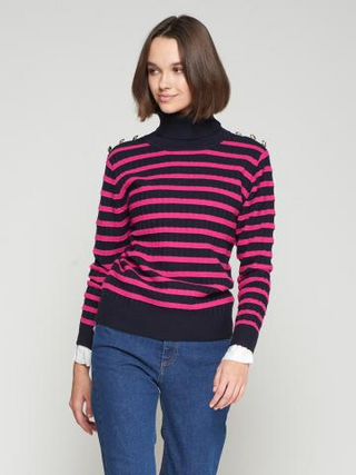 Vilagallo Navy and Pink Sweater
