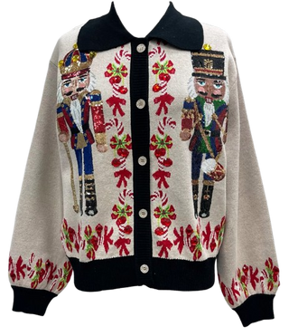 Queen Of Sparkles Nutcracker Candy Cane Cardigan